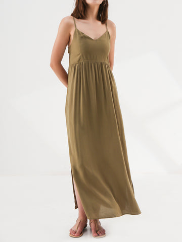 Open Back Maxi Slip Dress